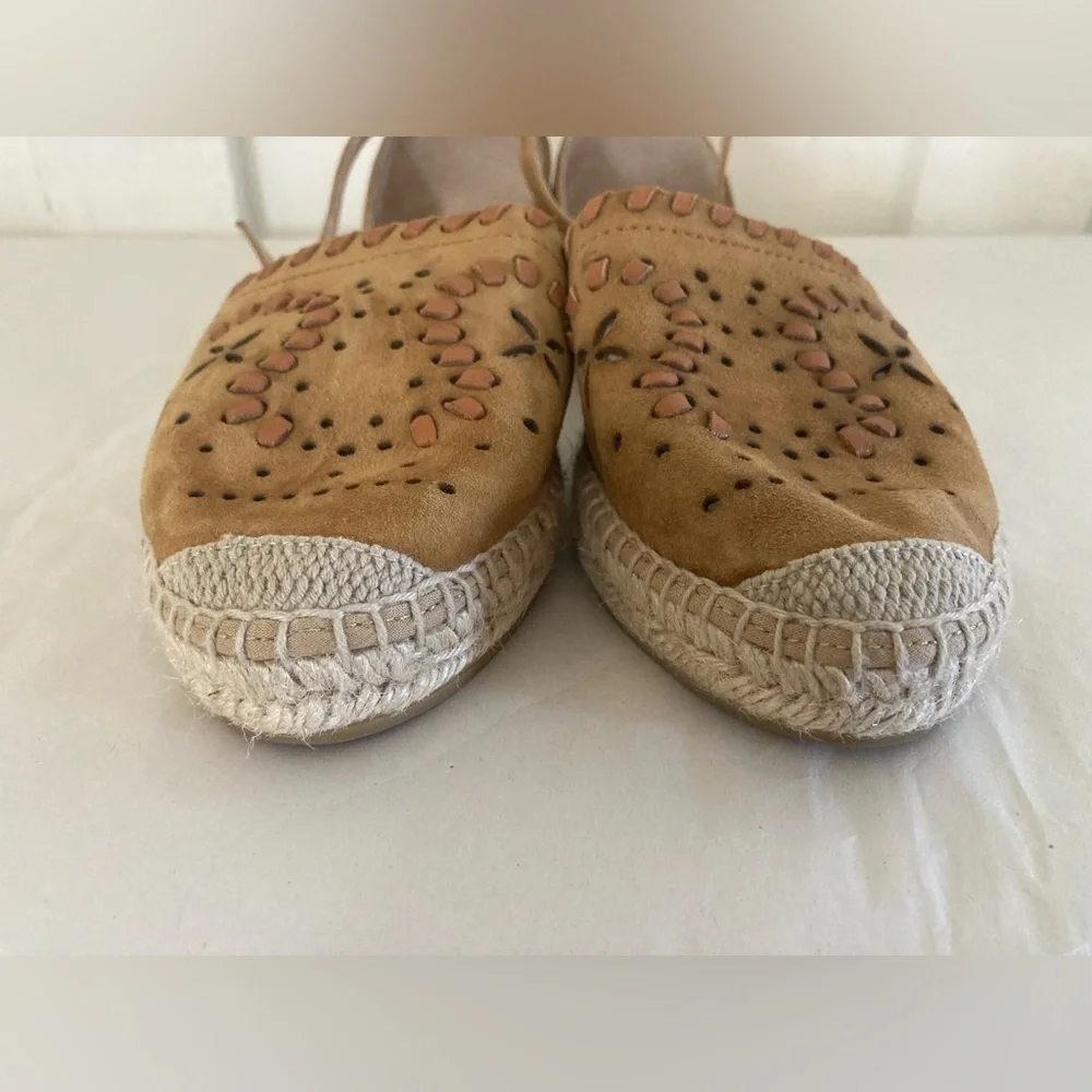 KANNA leather espadrilles sandals size 38 perforated design